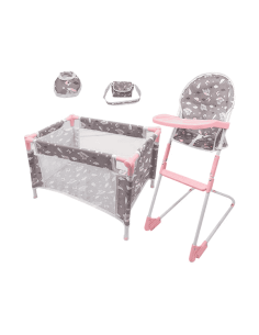 Pack Cuna y Trona Nubes PequeBB – Set 4 en 1 para muñecas