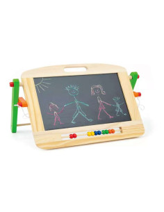 Pizarra de madera 2 en 1 con ábaco de colores
