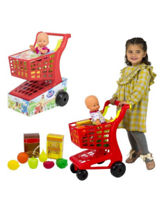 CARRITO SUPERMARKET+ALIMENTOS+MUÑECO