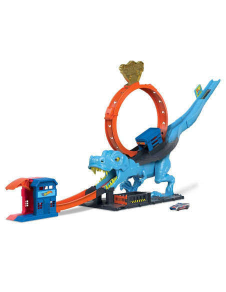 Hot Wheels City Desafío del T-Rex Pista para coches de juguete 4 años