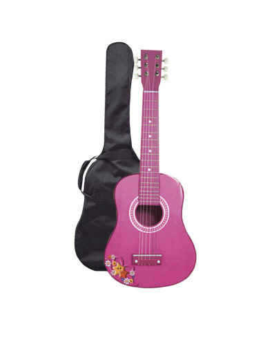 Guitarra De Madera Rosa Con Funda 65 cm | Acordes