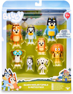 Bluey - Pack 8 Figuras Familia y Compañeros del Cole 2