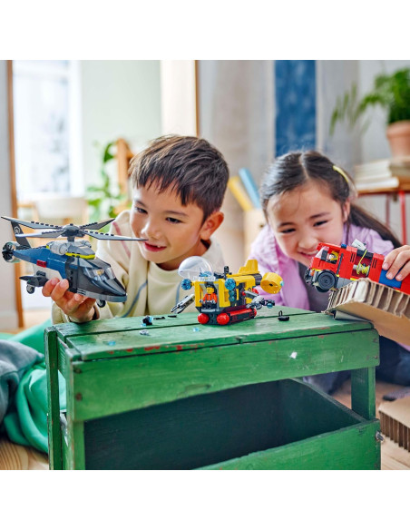 LEGO 60462 City 3 en 1 Remix: Helicóptero, Camión de Bomberos y Submarino