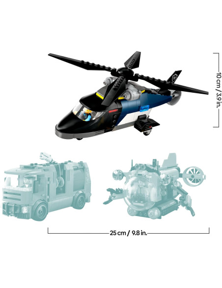 LEGO 60462 City 3 en 1 Remix: Helicóptero, Camión de Bomberos y Submarino