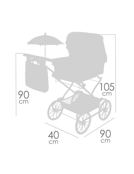 Carro de Muñecas Sophie Plegable con Sombrilla 82075