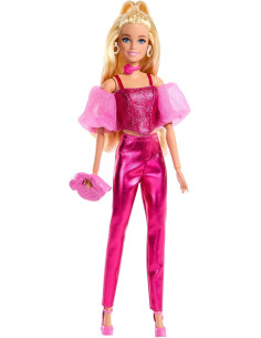 Barbie Deluxe Style Muñeca n. 5 con conjunto rosa metalizado