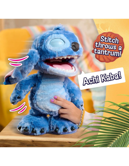 Peluche Interactivo Disney Ultimate Stitch, de 43 cm, más de 100 Sonidos y reacciones