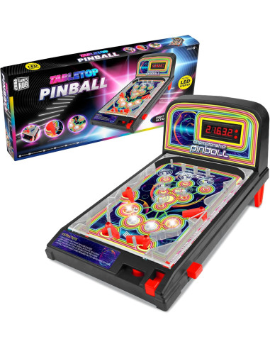 Juego de pinball de mesa con luces LED y...