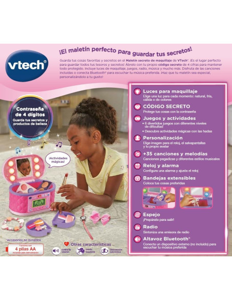 Maletín Secreto de Maquillaje, Joyero Interactivo, Código Personal, Espejo