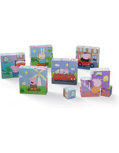 Peppa Pig - Rompecabezas de Madera 3X3 Peppa...