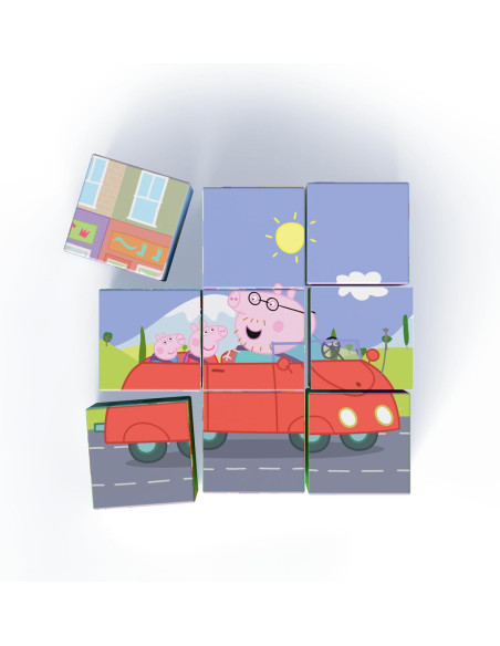 Peppa Pig - Rompecabezas de Madera 3X3 Peppa Pig - 6 Puzzles con Ilustraciones Diferentes