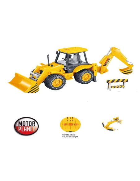 Retroexcavadora de Juguete con Luz y Sonido - Motor Planet