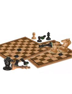 Ajedrez y Damas Madera 2 en 1 (40cm)