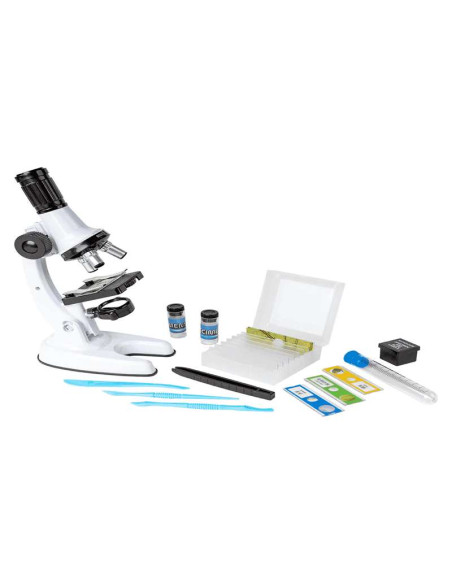 Set microscopio educativo 100x–600x–1200x con accesorios (Science Educational)