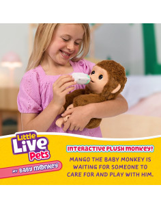Little Live Pets My Baby Monkey Mono Mango con más de 50... 2