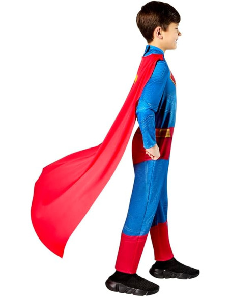 Disfraz oficial de DC Superman, disfraz de superhéroe para niños 7 a 8