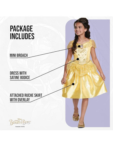 Disfraz Bella y Bestia Niña Clásico, Disfraz...