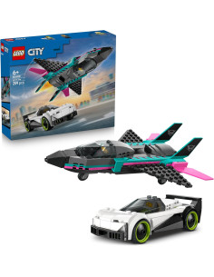 LEGO City Jet vs. Coche - Avión, Supercoche de Carreras y...