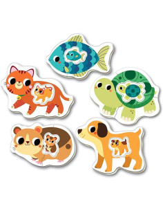 Set de 5 Puzzles Infantiles Progresivos de 2 a 4 Piezas. 2
