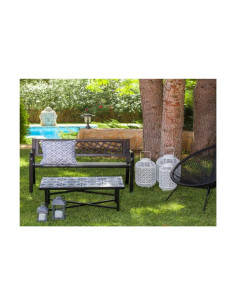 Banco Viko 115 x 51 x 74 cm Negro Acero Jardín 2
