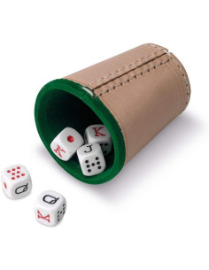 Cubilete de Cuero y Dados - 5 Dados de Póker o 5 Dados de...