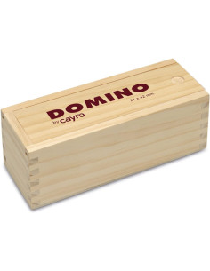 Dominó - Caja Tradicional de Madera con Tapa Deslizante