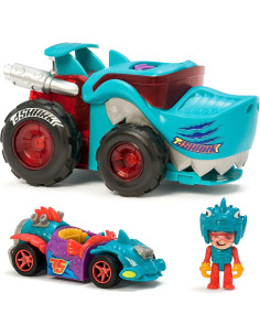T-Racers Mega Wheels T-Shark – Vehículo-Lanzador con 1...