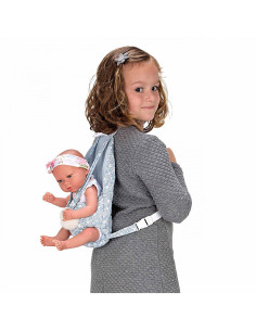 Portabebe azul para muñecos de 45 cm 2