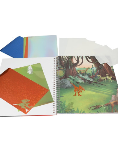 Dino World - Libro para Colorear Stick & Shine,...