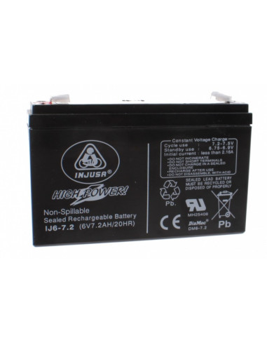 Injusa - batería recargable High Power 6V-7.2 AH black