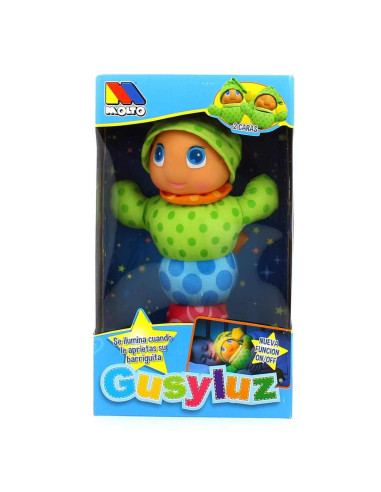 Molto Peluche Gusy Luz dos caras verde| Juguete Infantil 