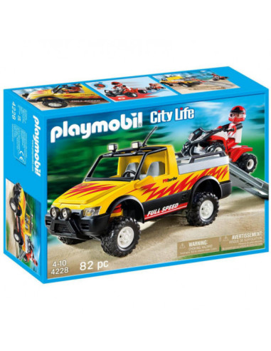 Playmobil City Life Pick-Up con Quad de Carreras - 4228