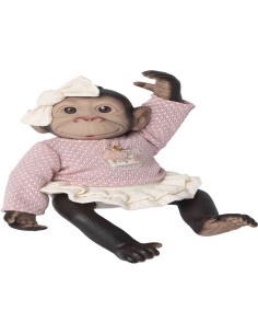 Mono reborn jersey y falda volante beige de 35 cm 2