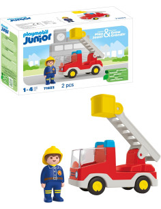 PLAYMOBIL Junior 71683 Camión de Bombero, con Escalera...