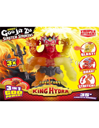 Goo Jit Zu King Hydra Lava Fury - Héroe Estirable
