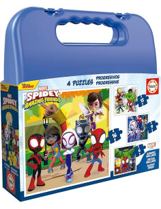 Maleta Spidey | Set de 4 Puzzles Infantiles progresivos...