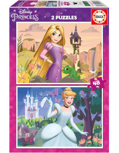 Disney Princess | Set de 2 Puzzles Infantiles con 48...