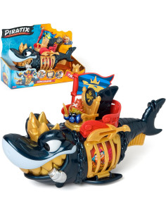 PIRATIX King Shark Golden Teeth – Tiburón articulado con...
