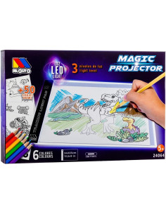 Proyector Mágico Con Accesorios con 3 Luces Led y 6 Lapices