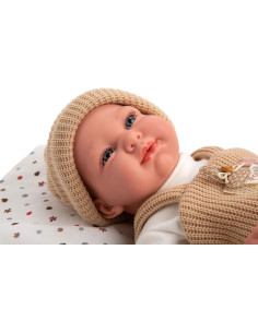 Muñeco Elegance 40 cm Cris Vestido con un Peto beig