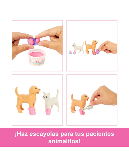 Barbie Clínica veterinaria Conjunto con muñeca de pelo rosa