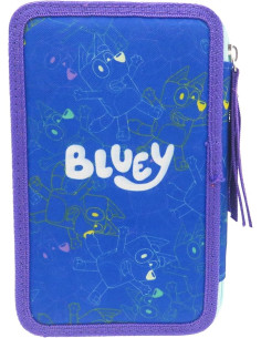 Bluey,Plumier 3 Pisos con Material Escolar, Estuche Completo 2