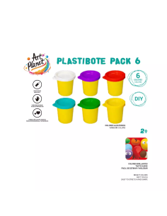 Blíster 6 Botes de Plastilina Colores Surtidos 2