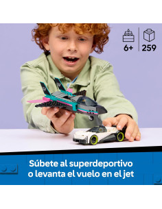 LEGO City Jet vs. Coche - Avión, Supercoche de Carreras y... 2