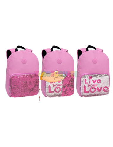 Mochila Ranking Life Rosa Lentejuelas