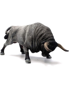 Deqube- Bravo Cárdeno Embistiendo Figura de Toro, Color Gris 2