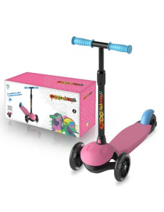 Patinete 3 Ruedas Rosa + Luces Led 2