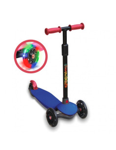 Patinete 3 Ruedas Azul + Luces Led