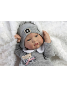 Reborn Alex, jersey y braguita de cuadros - 46cm 2