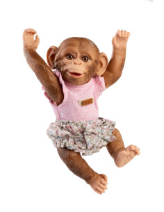 Mono reborn, cuerpo de vinilo, con camiseta rosa y... 2